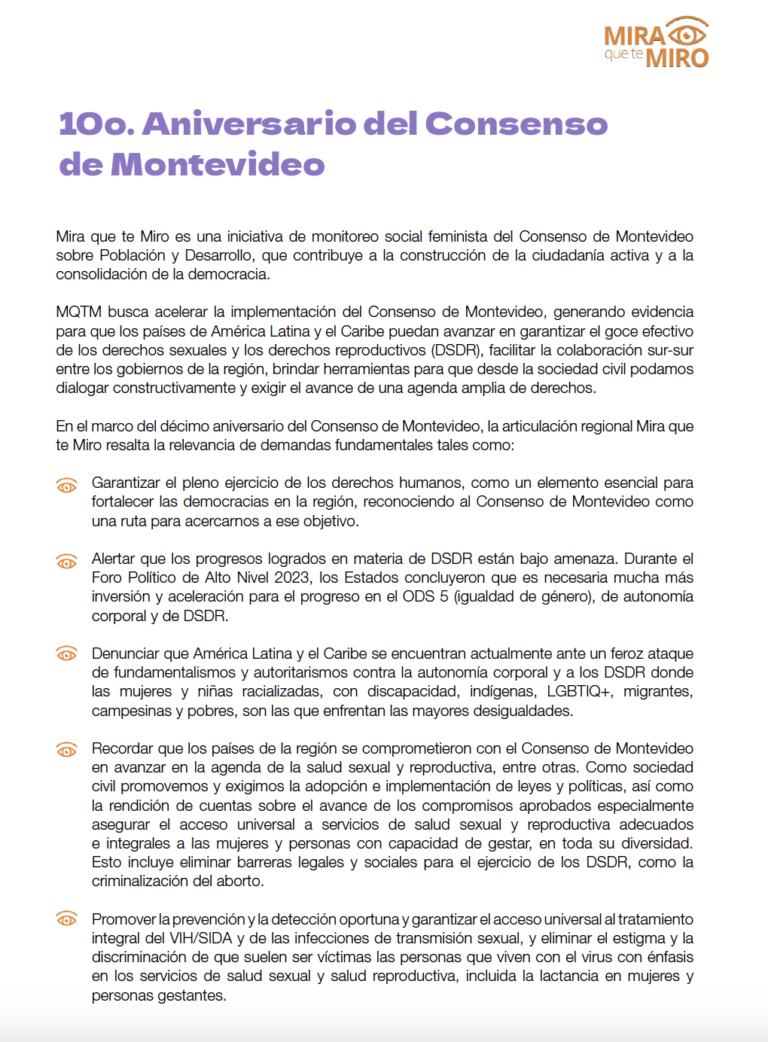 A 10 años desde la creación del Consenso de Montevideo sobre Población