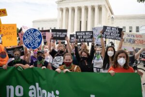 Activists protest abortion bans at the Supreme Court of the United States.